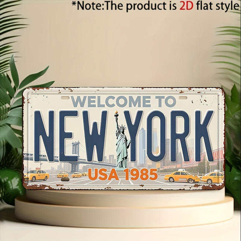 Home Decor New York - لوحة جدارية معدنية مسطحة ثنائية الأبعاد،