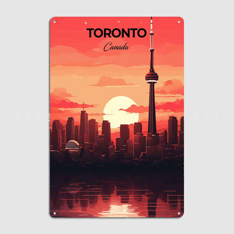 Home Decor Canada - لوحة معدنية مخصصة للسفر إلى تورونتو