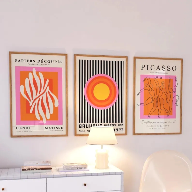 Home Decor Wall Pictures - 3 قطع من لوحات فنية حديثة