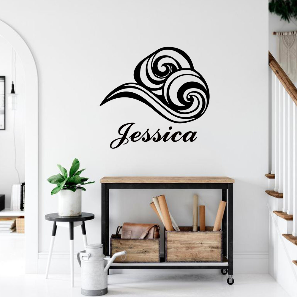 Home Decor Sticker - ملصق جداري كرتوني بتصميم شخصي للاسم،