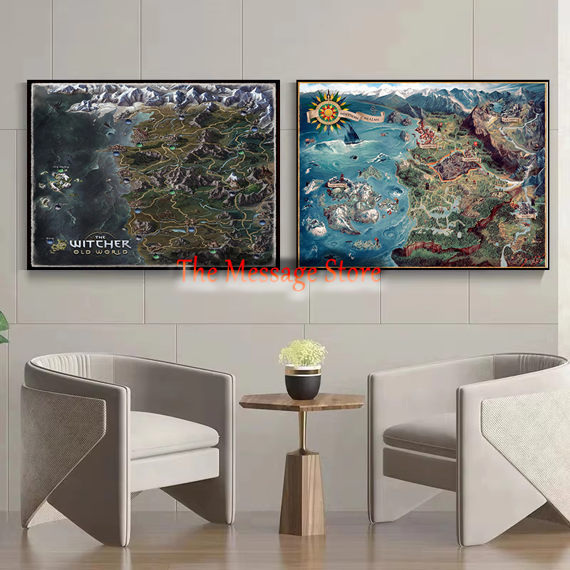Witcher خريطة العالم مواقع الق - مراجعة Home Decor Locations وسعره