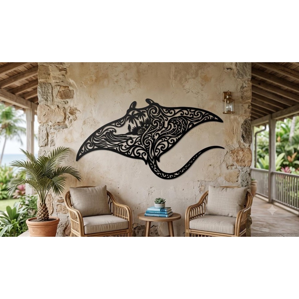 لوحة جدارية معدنية بتصميم سمكة - مراجعة Home Decor Brand وسعره